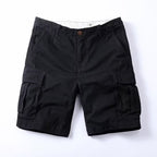 Retro Mens Outdoor Relaxed-fit Mid-length Cargo Pants With Multiple Pockets-HighTouch