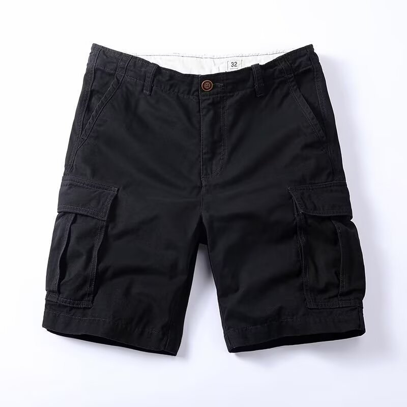 Retro Mens Outdoor Relaxed-fit Mid-length Cargo Pants With Multiple Pockets-HighTouch