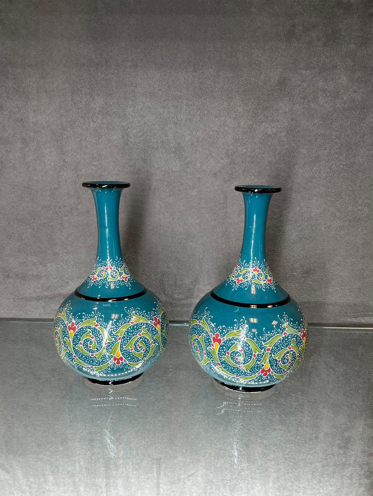 Glazed Blue Beaker Vase