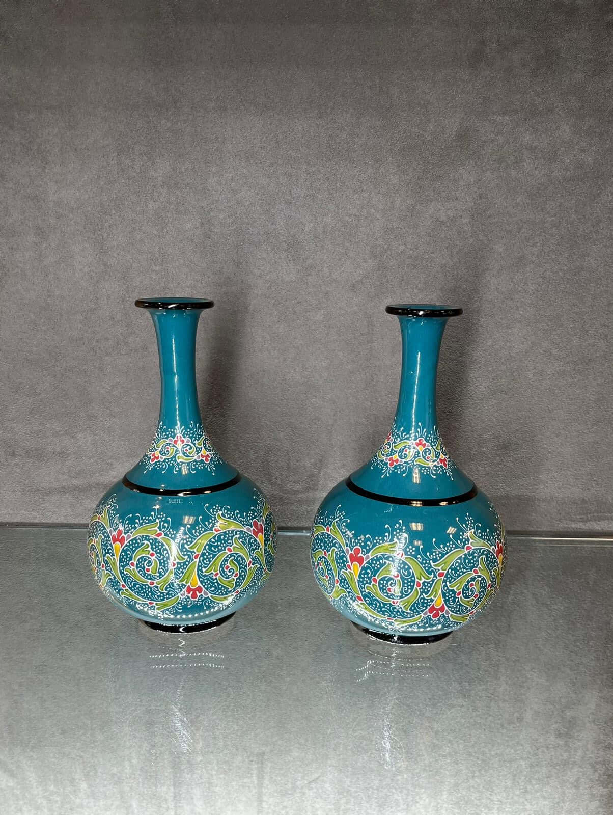 Glazed Blue Beaker Vase - HighTouch 
