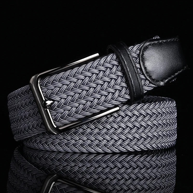 Men's Braided Leather Belt with Cowhide