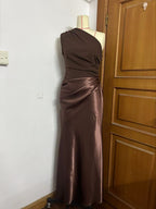 Crossbody Pleated Stitching Satin Skirt-HighTouch