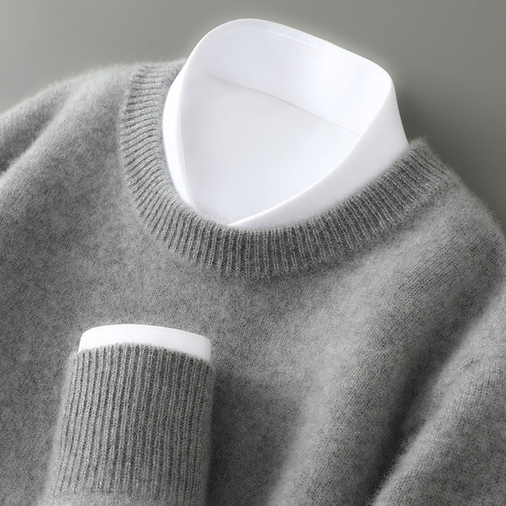 Men’s Thickened Half-High Collar Pullover – Loose Knit Sweatshirt-HighTouch