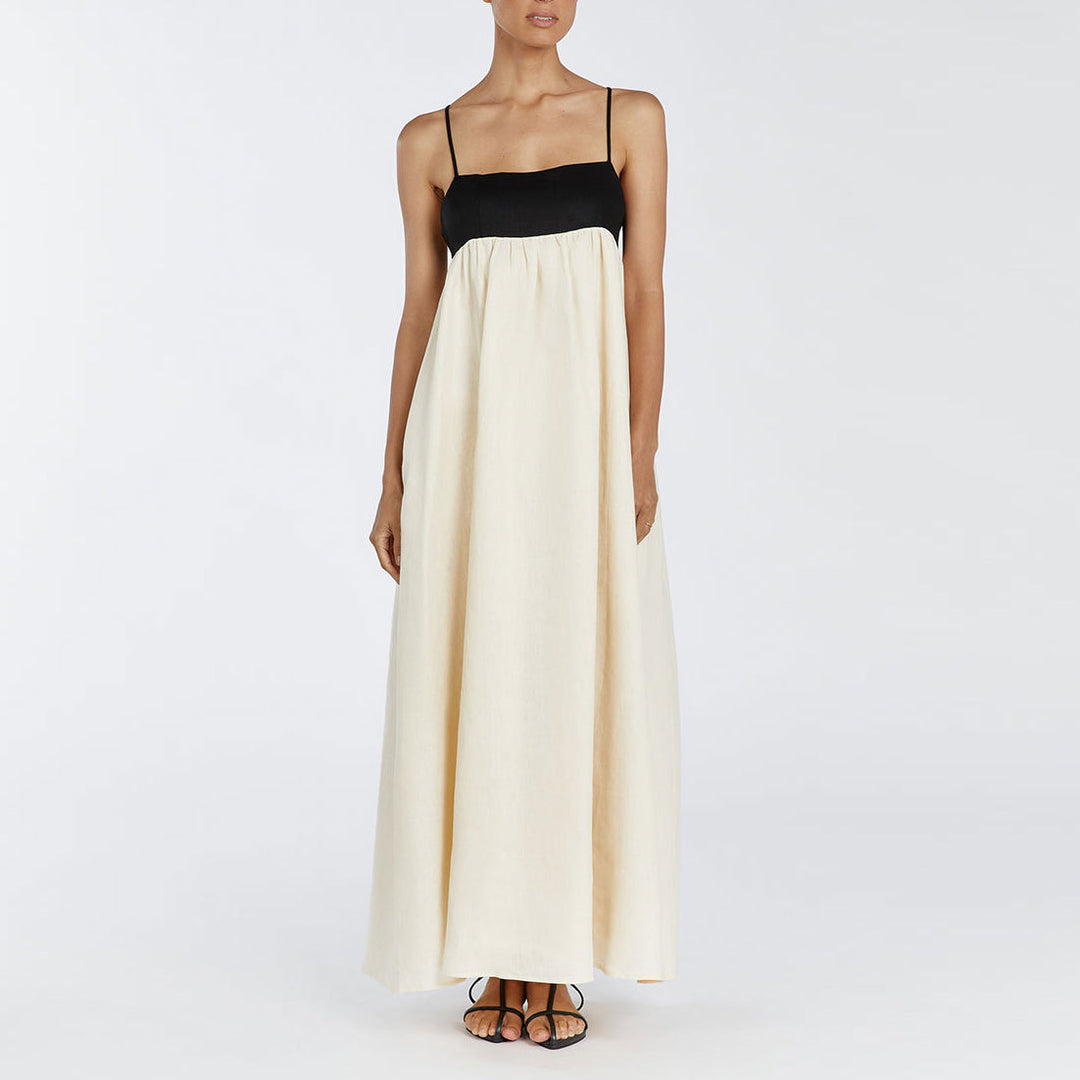 Women's Casual Cotton Linen Sleeveless Dress-HighTouch