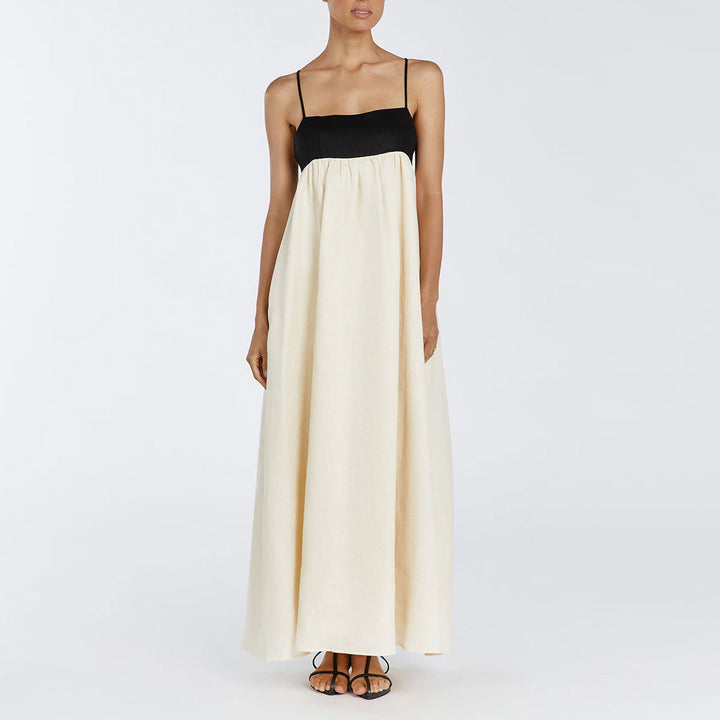 Women's Casual Cotton Linen Sleeveless Dress-HighTouch