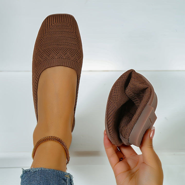 Women's Woven Flats - Breathable Slip On Casual Loafer Shoes