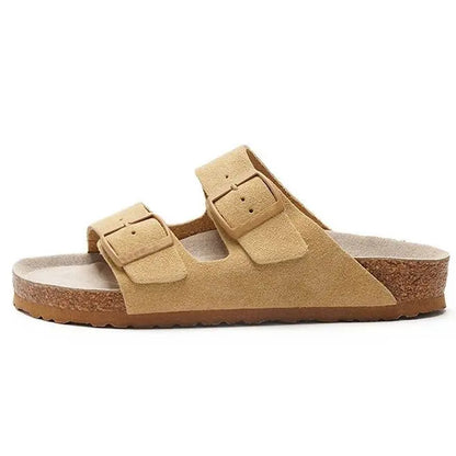 Retro Explosion Belt Buckle Sandals Cross-Border Plus Size Flat Slippers for Men Women Summer