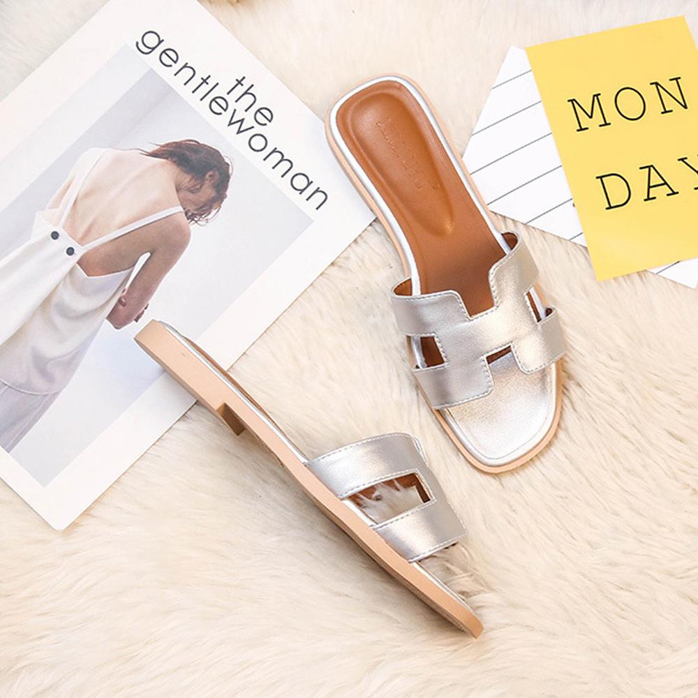 H Design Sandal – Premium Faux Leather Slip-On Sandals