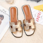 H Design Sandal – Premium Faux Leather Slip-On Sandals-HighTouch