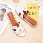 H Design Sandal – Premium Faux Leather Slip-On Sandals-HighTouch