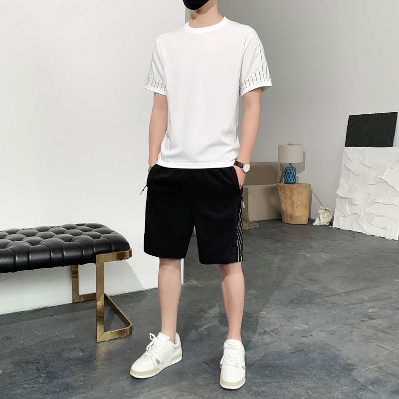 Men's Short Sleeve T-Shirt Ice Silk Sports Suit-HighTouch