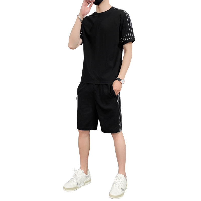 Men's Short Sleeve T-Shirt Ice Silk Sports Suit-HighTouch