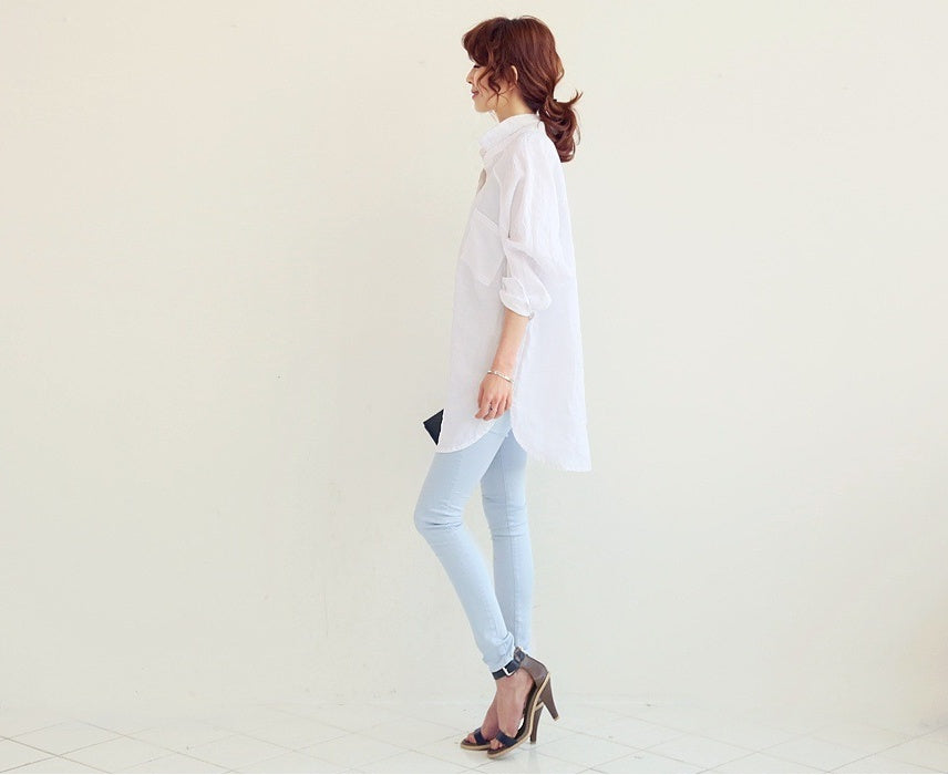 Cotton & Linen Dress Shirt | Long Sleeve Cotton Blend-HighTouch