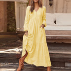 Cotton Linen Dress – Breathable Solid Color Collection-HighTouch