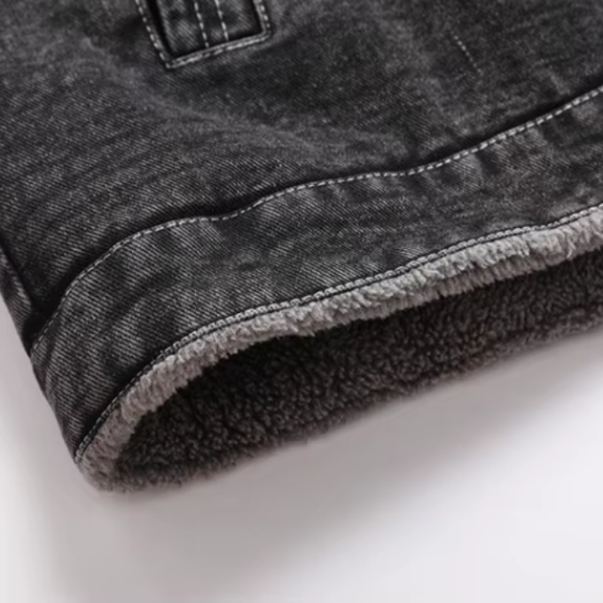 Men's Fleece Lined Denim Trucker Jacket