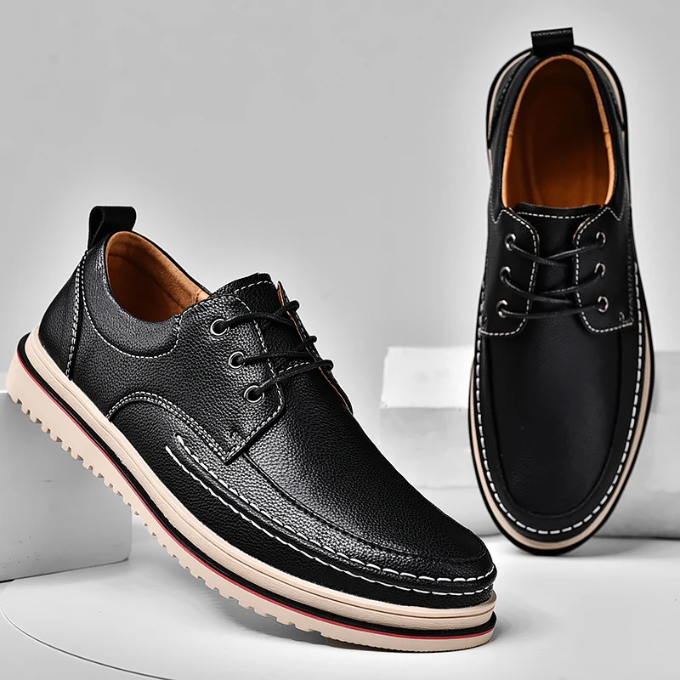 Men’s Leather Derby Shoes – Lightweight Comfort