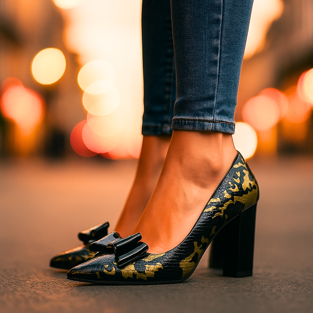 Women's Snake Print Heels – Pointed Toe Pumps