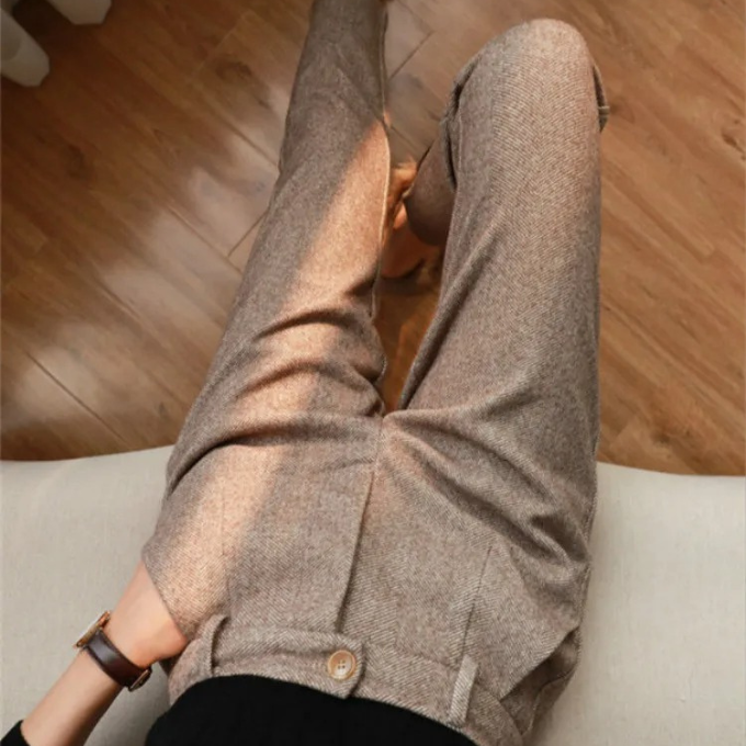 Men's Herringbone Wool Trousers – Tailored Fit