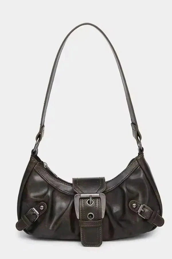 Adriel Shoulder Bag - PU Leather Statement Buckle Style