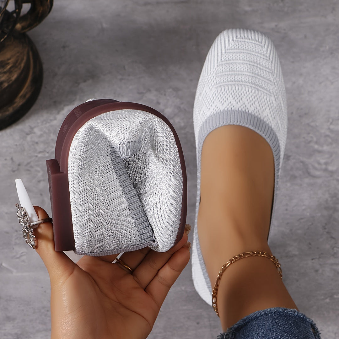 Women's Woven Flats - Breathable Slip On Casual Loafer Shoes