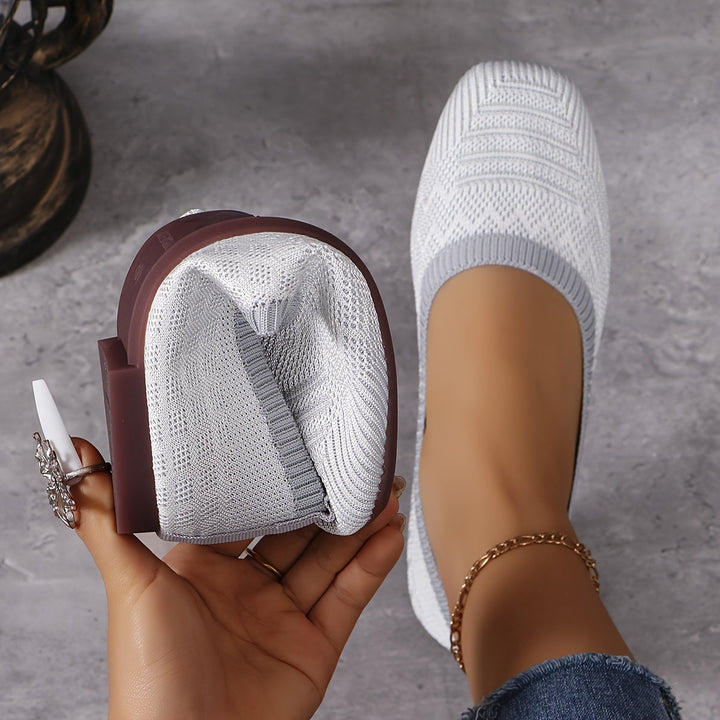 Women's Woven Flats - Breathable Slip On Casual Loafer Shoes