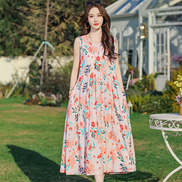 Women's Printed Viscose Dress – Plus Size Extended Fit Collection-HighTouch