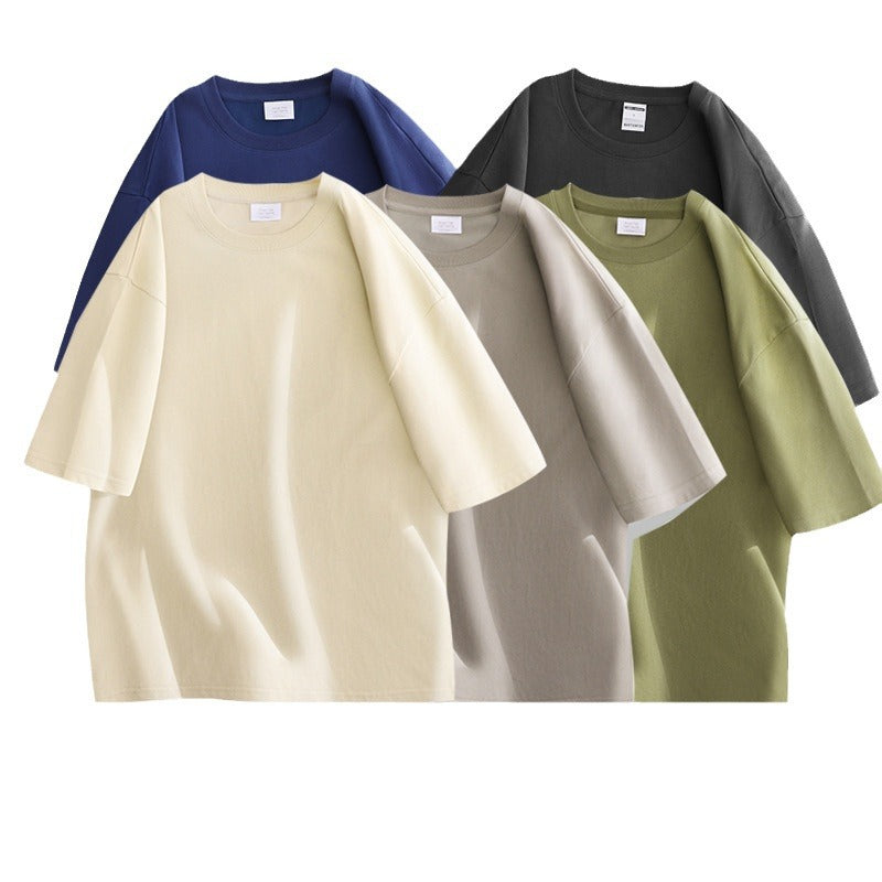 Drop-Shoulder Cotton Tee Men's Heavy T-Shirt-HighTouch