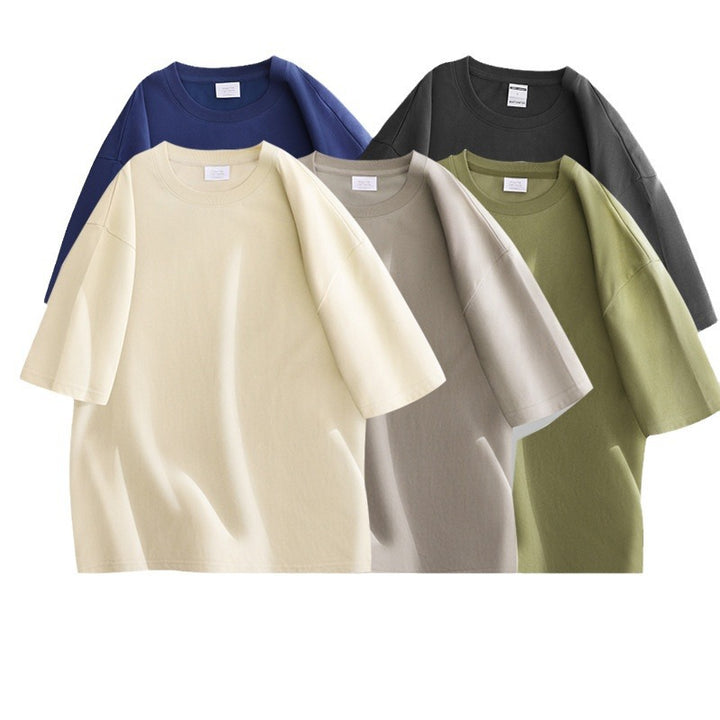 Drop-Shoulder Cotton Tee Men's Heavy T-Shirt-HighTouch