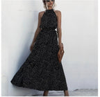 Women's Printed Maxi Lace Dress – Romantic Long Dress-HighTouch