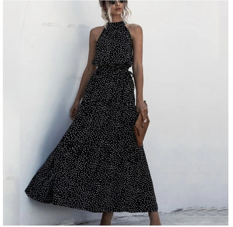 Women's Printed Maxi Lace Dress – Romantic Long Dress-HighTouch