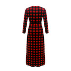 Women's Plaid Long Sleeve Dress – Soft Cotton Casual Shirt Dress-HighTouch