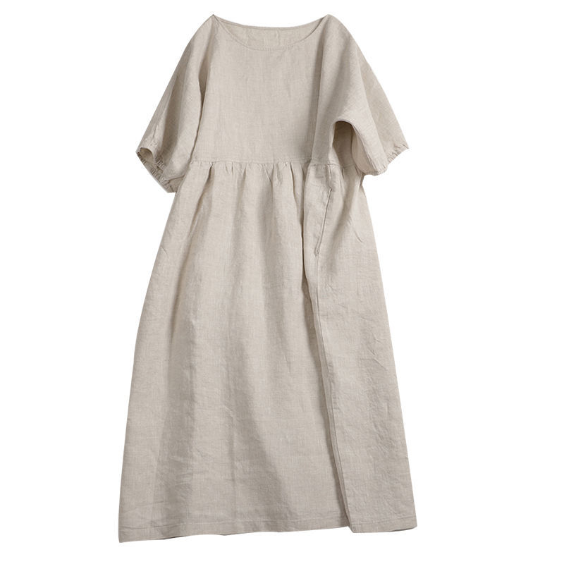 Loose Mori Doll Sleeve Cotton Linen Skirt-HighTouch