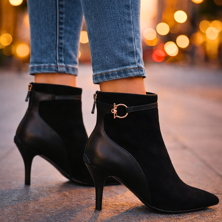 Women's Two-Tone Vintage Ankle Boots – 8.5cm Heel