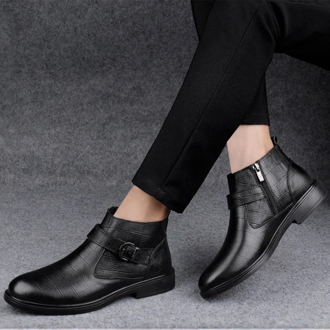 Men's Leather Zip Boots – Braxton