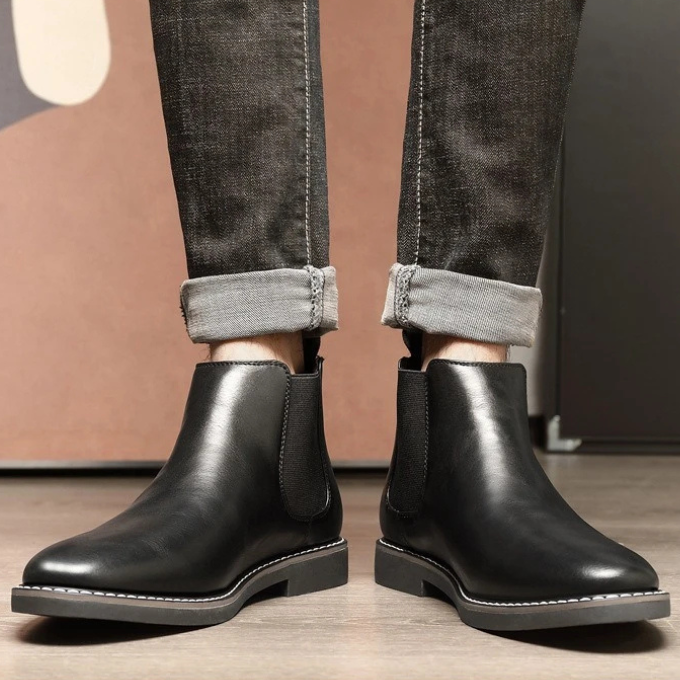 Men's Leather Chelsea Boots Ankle Dress Boots