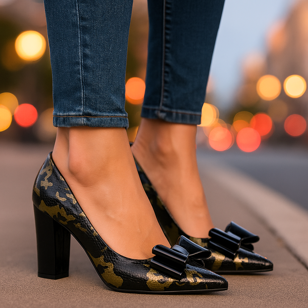Women's Snake Print Heels – Pointed Toe Pumps