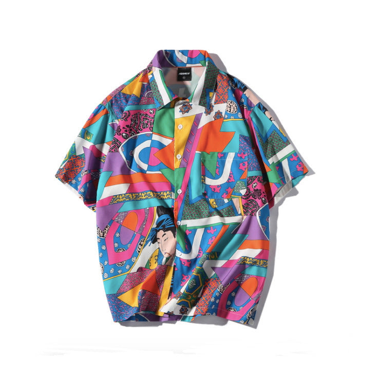 Men Loose Hip Hop Shirt-HighTouch