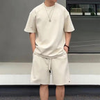 Summer Short Sleeve Cotton Casual Wear T-Shirt & Shorts Set-HighTouch