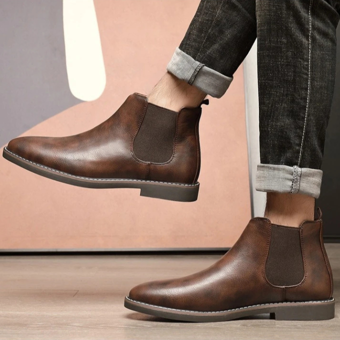 Men's Leather Chelsea Boots Ankle Dress Boots