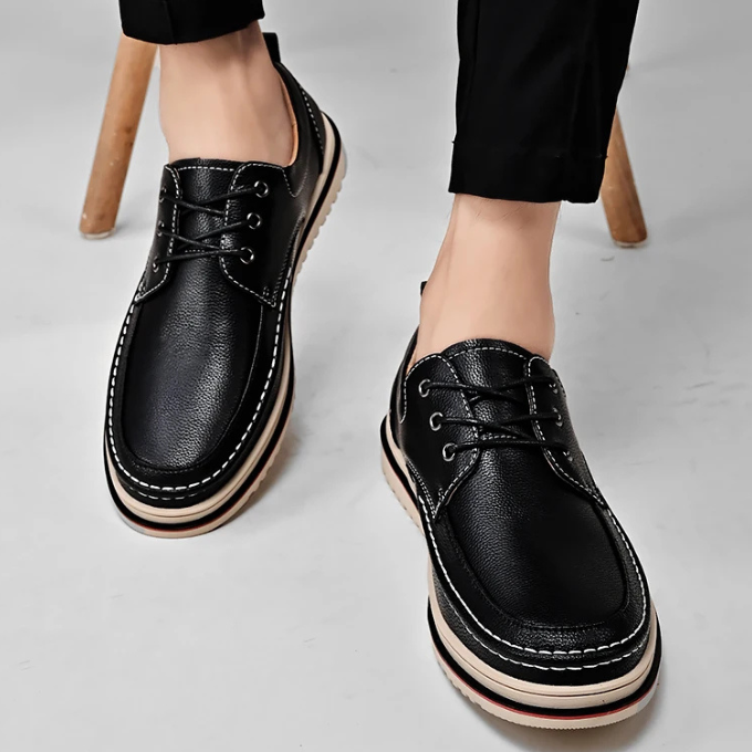 Men’s Leather Derby Shoes – Lightweight Comfort