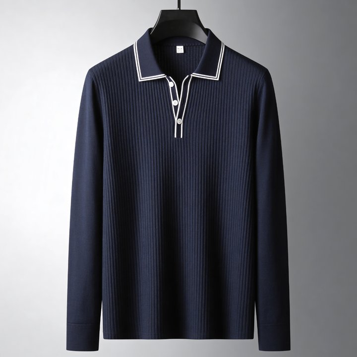 Men's Long Sleeve Polo Shirt – Lightweight & Breathable