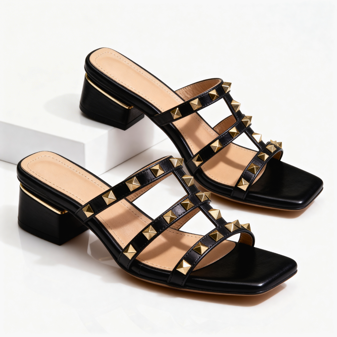 Women's Studded Mule Sandals – Orthopedic Cushioned Support