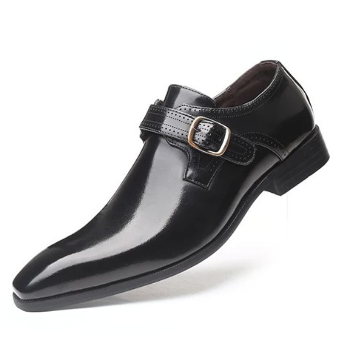 Men's Burnished Leather Monk Strap Shoes
