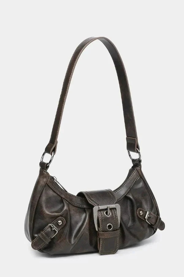 Adriel Shoulder Bag - PU Leather Statement Buckle Style