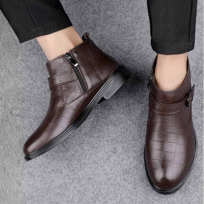 Men's Leather Zip Boots – Braxton