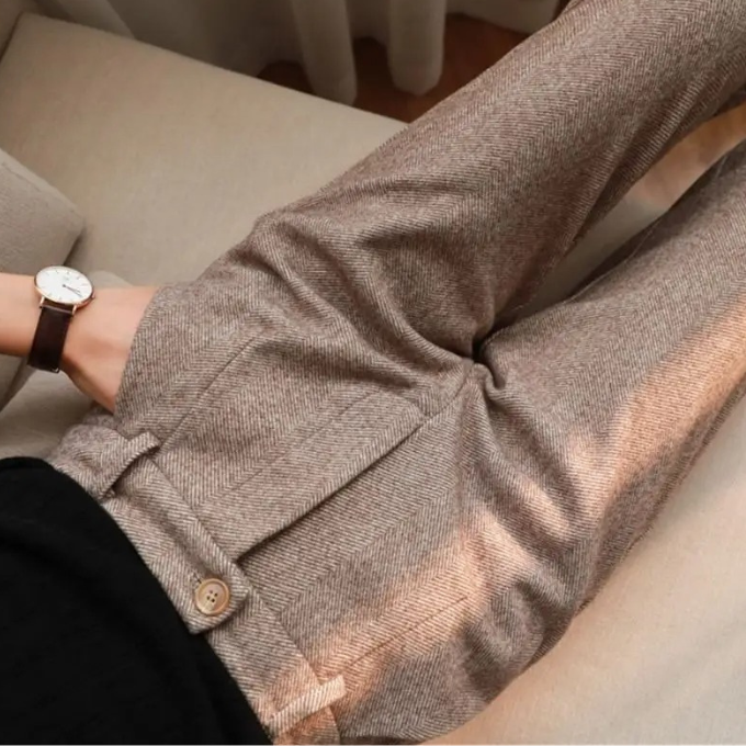Men's Herringbone Wool Trousers – Tailored Fit