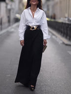 Solid Color Slit Maxi Skirt-HighTouch