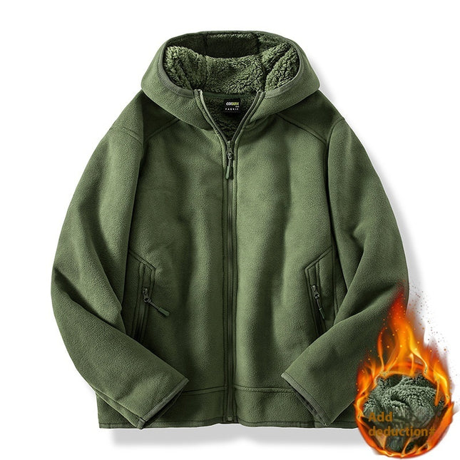 New Men's Autumn And Winter Polar Fleece Jacket Warm Jacket Cotton-padded Coat