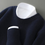Men’s Thickened Half-High Collar Pullover – Loose Knit Sweatshirt-HighTouch