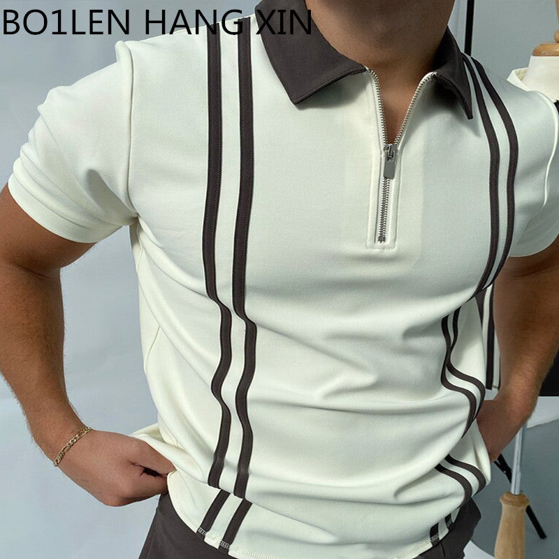 Men's Stand-Up Collar Raglan Sleeve T-Shirt-HighTouch